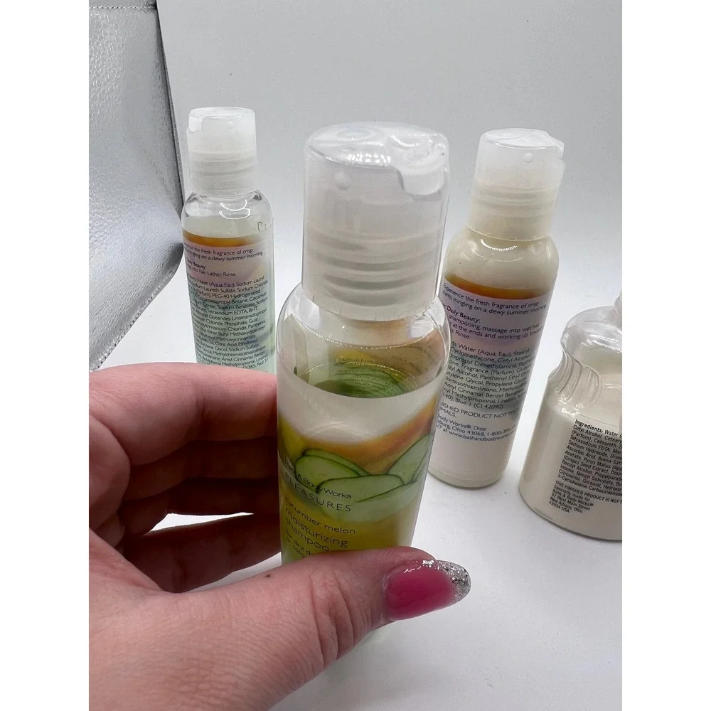 Bath & Body Works Pleasures Cucumber Melon Shampoo Conditioner Lotion Travel Lot